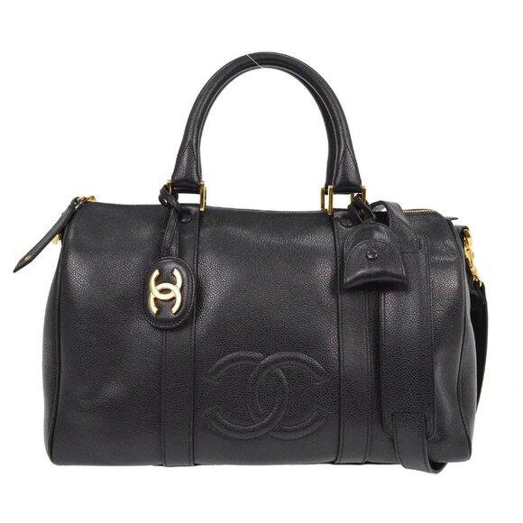 Chanel Black Calfskin 2way Duffle Handbag - Picture 1 of 8